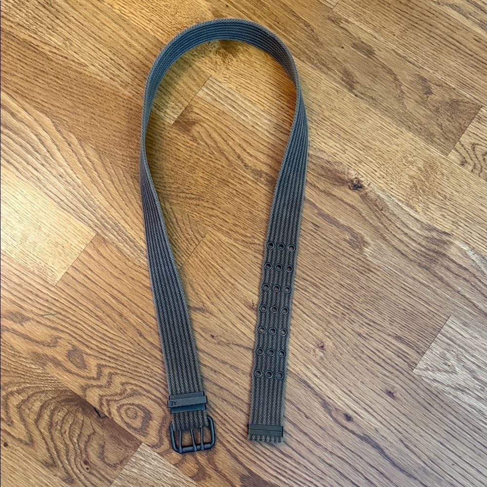 American Eagle Olive Green Web Belt Adjustable Grommet Canvas Unisex